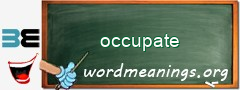 WordMeaning blackboard for occupate